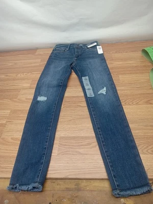 Nuevo con etiquetas Leggings Rockstar Azul Marino Antiguo Talla 12 Ajustables Cintura Recortes Dobladillo Deshilachado  Foto 1 de 4