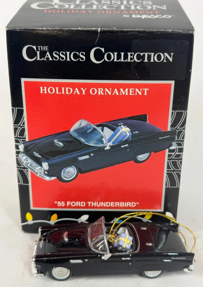 1955 55 Ford Thunderbird Classics Collection carro clássico enfeite de árvore de Natal - Imagem 1 de 4