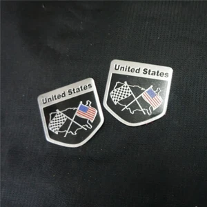 2x Nueva Calcomanía Emblema Insignia de Metal Pequeña Bandera de los Estados Unidos Coche EE. UU. - Imagen 1 de 6