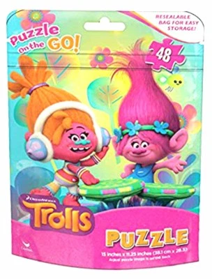 Rompecabezas para niños 48 piezas Trolls 15 × 11,25" Dreamworks Rock 'N Troll Foto 1 de 2