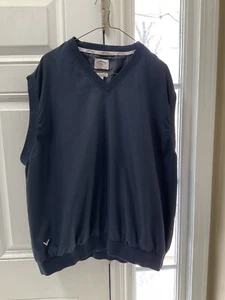 Vintage Callaway Golf Men's XL Navy Blue Microfiber Vest Windbreaker Pullover - Picture 1 of 8