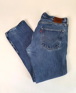90's Vintage Levi's 501 Button Fly Blue White Oak Cone Denim Jeans Fit 35/30 - Picture 1 of 19