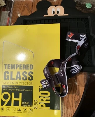 MICKEY MOUSE I PAD SILICONE CASE WITH HANDLES & DISNEY 100 YRS LANYARD IP 10.2” - Image 1 of 4