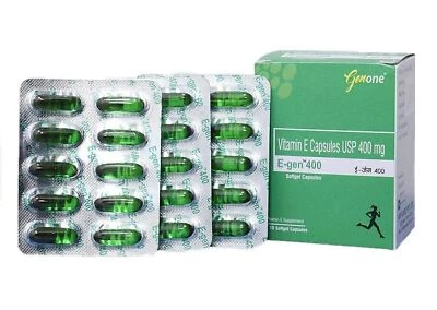 E-Gen 400 Vitamina E (30 Cápsulas) para Rostro Brillante, Piel y Crecimiento Fuerte del Cabello Foto 1 de 4