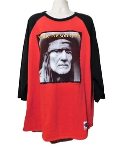 Willie Nelson Spirit Champion Raglan Tee Shirt XXXL Last of the Breed Red Black - Picture 1 of 8