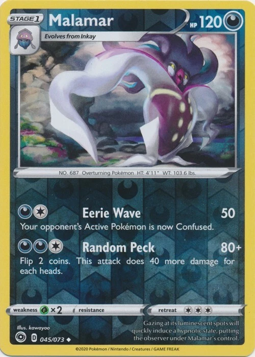 Reverse Holo Malamar 45/73 Uncommon Champion's Path Pokemon TCG - Image 1 of 1
