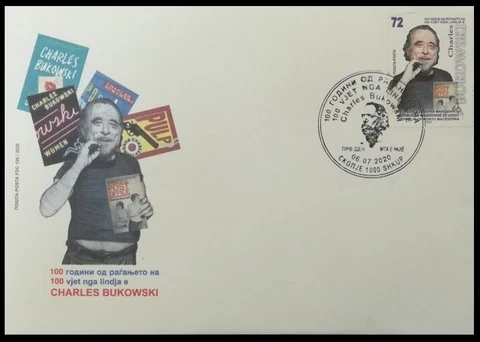 NORTH MACEDONIA 2020 100th OF THE BIRTH OF CHARLES BUKOWSKI FDC Cover
