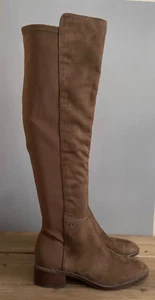 Calvin Klein Women's DeeDee Over the Knee Boots Size 7.5 Brown Soft Low Heel - Picture 1 of 14