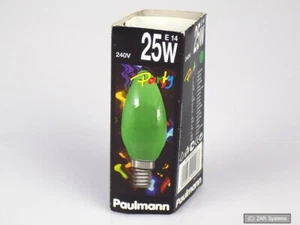 25-Watt Paulmann 402.23 Kerzenlampe Glühbirne Kerze E14 Ø35mm 240V Grünes Licht - Bild 1 von 1