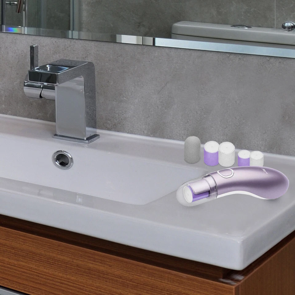 Maniküre Pediküre Nagel Pflege Set Glätten Polieren Feile elektrisch 5 Aufsätze - Bild 1 von 4