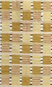 Hand Woven Bohemian Yellow Mustard Area Rug for Living Room Bedroom 100%Wool Rug - Picture 1 of 11
