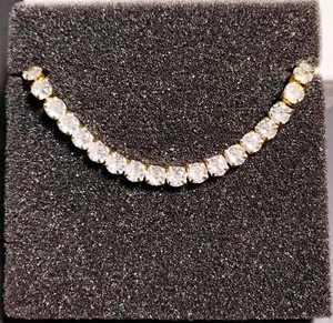 Zircon Zirconia Tennis Bracelet For Women Sz 6 18K Yellow Gold Plated - Picture 1 of 15