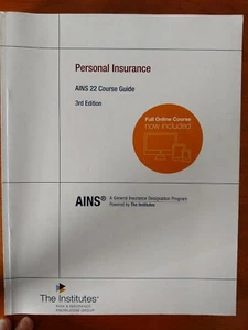 Personal Insurance AINS 22 Course Guide 3rd ed The Institutes 419 - Picture 1 of 3