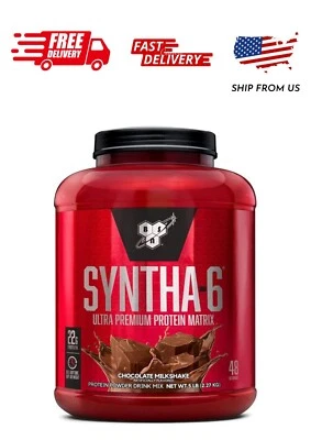 BSN, Syntha-6, Protein Powder Drink Mix, Chocolate Milkshake, 5 lbs (2.27 kg) - Image 1 of 4