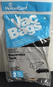 HomeCare Vac Bags Electrolux Tank No. 20 – 2 Pack – 4-Ply – NOS USA Made - Bild 1 von 2