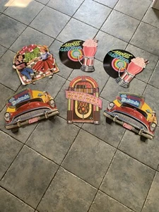 Rock N' Roll 50er Juke Box At The Hop Autoradio Pappausschnitt Wandbild Vintage - Bild 1 von 8