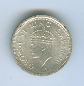 INDIA 1944 1/4 RUPEE--UNCIRCULATED - Picture 1 of 2