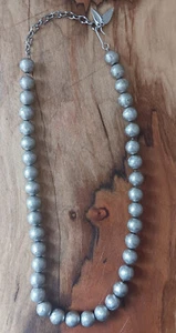 WHITING & DAVIS Co. Etched Bead Necklace - 17.5" - Picture 1 of 8