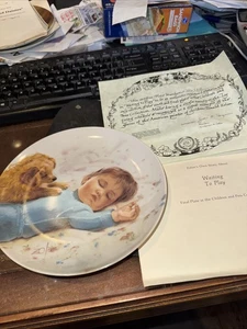 WAITING TO PLAY by Donald Zolan 1986 Limited Edition Collector Plate W/ COA (W) - Picture 1 of 3