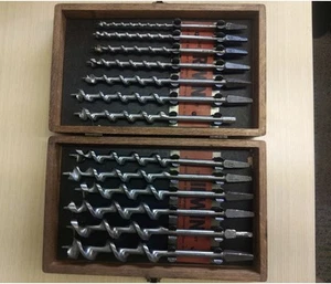 Brocas manuales Irwin Barrer vintage de 13 piezas con estuche de madera, (1/4"-1") - Imagen 1 de 4