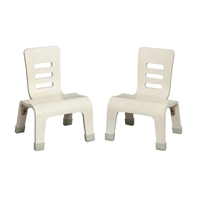 Bentwood Chair, 8in Seat Height, Stackable Seats, White Wash, 2-Pack - Image 1 of 4
