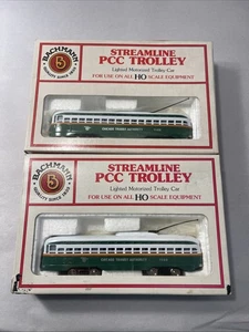 Lot of 2 Bachmann Streamline PCC Trolley HO Chicago Transit Authority 7123 New - Picture 1 of 10