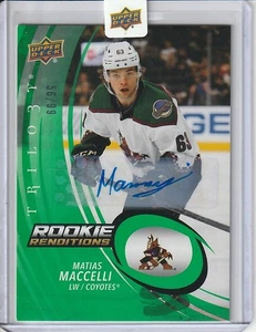 Matias Maccelli Coyotes 2022-23 Trilogy UD Rookie Renditions Auto RR-15 #56/99 - Bild 1 von 2