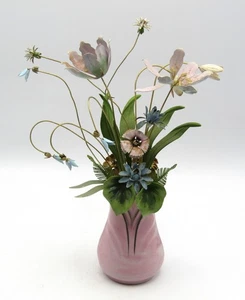 FRANKLIN MINT IGOR FABERGE "IMPERIAL PALACE BOUQUET" ENAMEL FLOWERS IN VASE 1986 - Picture 1 of 4