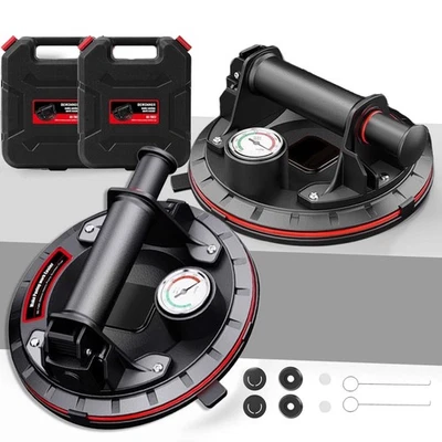 2X 8" 300KG Saugheber Vakuumheber Saugnapf Hebefenster Glassauger Gas Fliesen DE - Bild 1 von 4