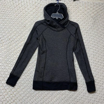 Sudadera con Capucha Lululemon Think Fast Talla 4 Gris/Negro Manga Larga Espiga Foto 1 de 4