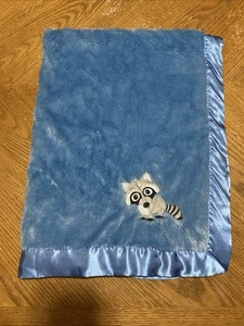 Bass Pro Shop Waschbär blau Decke flauschig mit Satinkante Baby Junge Lovey 2017 30x40 - Bild 1 von 11