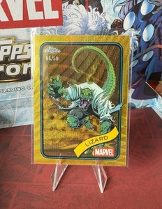 2025 Topps Chrome Marvel ~ LIZARD ~ Gold Wave Refractor ~ /50 - Picture 1 of 3