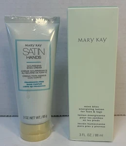 Lot of 2 Mary Kay Mint Bliss Energizing Lotion & Satin Hands Shea Cream New - Picture 1 of 7