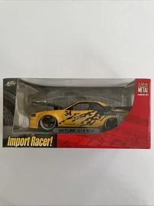 Jada Toys Import Racer 1:24 Scale Nissan Skyline GTR R34 Yellow (RARE) - Picture 1 of 9