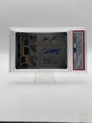 2024 Topps Triple Threads 1/1 Auto Relic Hayes Cruz Reynolds PSA 7 Pirates SSP - Image 1 of 4