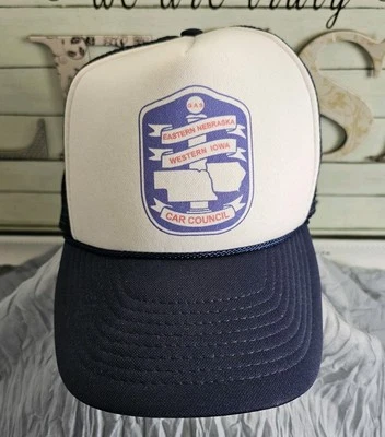 Gorra de béisbol de malla azul para camioneros, East Nebraska Western Iowa Car Council Foto 1 de 4