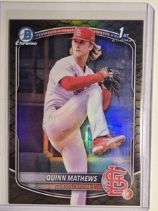 Quinn Mathews 2025 Bowman cromo refractor reptil 1st Bowman Phillies BCP-25 - Imagen 1 de 12