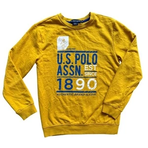U.S. Polo Assn. Gelbes Sweatshirt mit Rundhalsausschnitt für Kinder, EST 1890, Größe L - Bild 1 von 2
