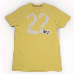 Camiseta Hollister vintage Y2K HCO grande 22 parche bordado amarillo para hombre talla M - Imagen 1 de 5