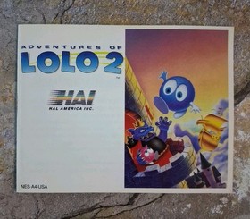 Adventures of Lolo 2 Manual - Nintendo NES *AUTHENTIC, BEST LOOKING*