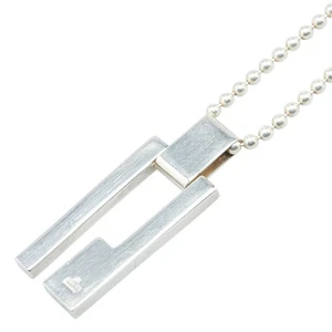 Collana con placca logo Gucci SV925 argento donna - Foto 1 di 7