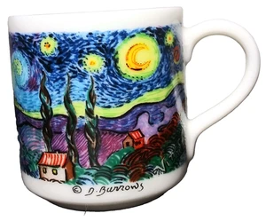 Chaleur D. Burrows Van Gogh Espresso Demitasse Cup Starry Night Style 2.25" - Picture 1 of 10