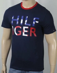 Tommy Hilfiger Navy Blue Stenciled Crewneck Classic Tee T-Shirt NWT - Picture 1 of 1