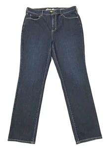 Eddie Bauer Jeans Damen 14 Slightly Curvy Slim Straight High Rise Dark ++ - Bild 1 von 6