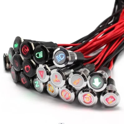 8/10/12/14/16mm LED Warning Pilot Light Dash Panel Indicator Lamp Car Van Boat - image 1 of 4