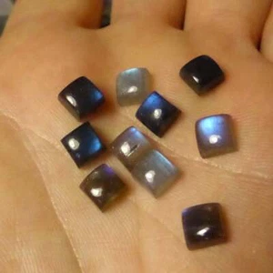 Natural Blue Labradorite 5x5mm To 12x12mm Square Cabochon Calibrated Gemstone - Picture 1 of 6