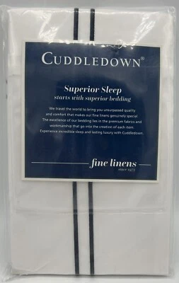 Cuddledown 1 pieza satén blanco farsa estándar 100 % algodón 400 TC blanco/negro Foto 1 de 3