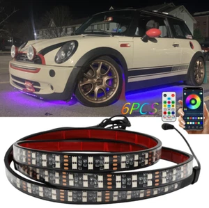 Kit de 6 PIEZAS Bajo Resplandor Doble Fila RGB LED Tira Luces APP Control Remoto para Mini Cooper  - Imagen 1 de 17
