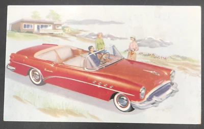 Vintage 1954 Buick 76C Roadmaster Convertible Advertising Postcard - Image 1 of 2