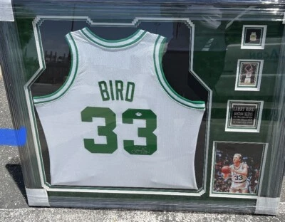 Larry Bird Autographed & Framed Celtics Mitchell & Ness authentic Jersey PSA coa - Image 1 of 2